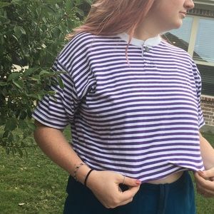 Purple and white crop top
